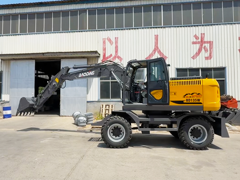 寶鼎BD135輪式挖掘機(jī)，無(wú)氣路+碟剎橋