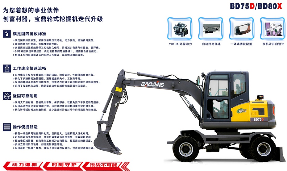 寶鼎BD75D輪式挖掘機