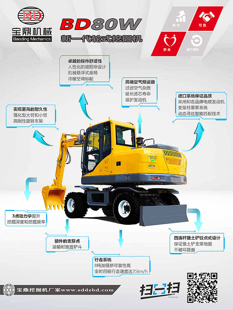 寶鼎80新一代輪式挖掘機(jī)